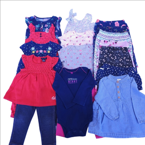 Large Bundle Of Baby Girl Clothes Size 12 Months 19 Pieces